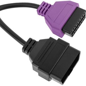 BeMatik - Paarse OBD2-diagnosekabel 16-pins mannelijk compatibel met Fiat ECU Scan-software 208 mm