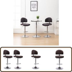 vidaXL Barstoelen - Set van 2 - Kunstleer - Bruin Barstoel - Barkruk - Eetkamerstoel - Bruin Meubilair - Kunstleder Bank