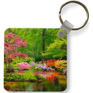 Sleutelhanger - Uitdeelcadeautjes - Brug - Japans - Botanisch - Bomen - Bloemen - Plastic