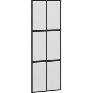 vidaXL - Schuifdeur - 76x205 - cm - gehard - glas - en - aluminium - zwart
