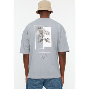 Trendyol TMNSS21TS1223 Volwassenen Mannen T-shirt Single pack - Grijs - 2XL