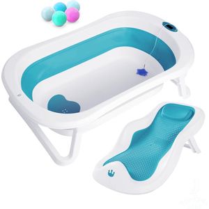 Opvouwbaar babybadje met badzitje/XXL-badje met thermometer om de watertemperatuur te regelen/3-traps badkuip - vanaf geboorte tot 3 jaar