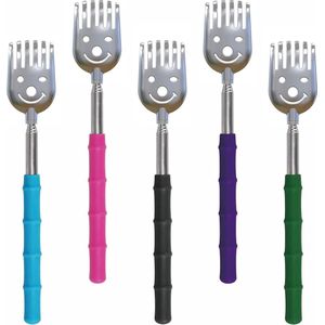 1. 5-pack Telescopische Rugkrabber met Zachte Handgrepen 2. Uitschuifbare Metalen Rugkrabber - Set van 5 3. Telescopische Handmassageapparaat voor Volwassenen en Kinderen 4. Draagbare Rugkrabber voor Honden - Set van 5