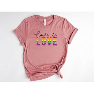 Lykke LGBTQ Unisex T-Shirt| Love is Love T-shirt| Pride | Rainbow | Mauve | Maat M