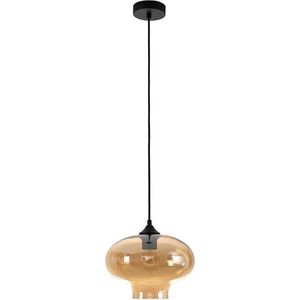 Artdelight - Hanglamp Toronto Ø 27 cm amber glas zwart