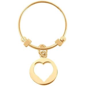 CO88 Collection Beloved 8CR 10006 54 Stalen Ring met Hanger - Hart - Maat 54 - Goudkleurig