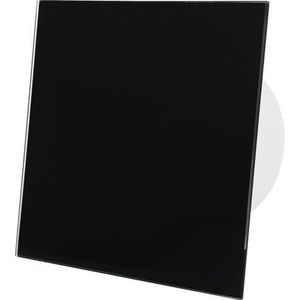 Badkamerventilator diameter 100 mm met Timer en inschakelvertraging - front zwart glas