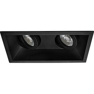 Premium platte Inbouwspot Rolf Zwart Verdiepte dubbele spot Extra Warm Wit (2700K) Met RTM Lighting LED