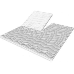 Toros Bedden - Topmatras Split -140x200 - Topper Matras HR Koudschuim - 9cm - Orthopedisch - 4 Seizoens Topper Hotel XL - Anti Bacterieel - Wit