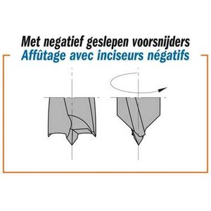 CMT - Drevelboor met vaste verzinker, links - Snijgereedschappen
