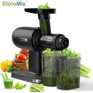 Biolomix Slowjuicer - Sapcentrifuge Voor Fruit en Groente - 500ML - 200W - Koude Pers Juicer - Zwart
