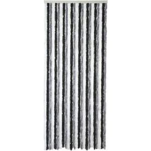 Livn Deurgordijn Chenille grijs/zwart/wit 100x230cm Vliegengordijn kattenstaart - Voor een maximale deuropening van 100 x 231,5 cm - Eenvoudig in te korten