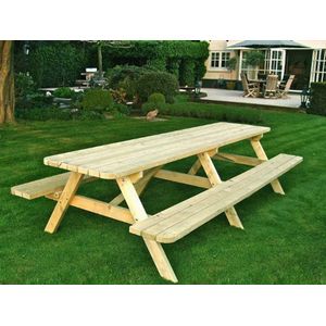 Rockwood® Picknicktafel Massief Grenen Luxe Superieur 3.00m Montage op locatie. Extra gemak en vakkundige service