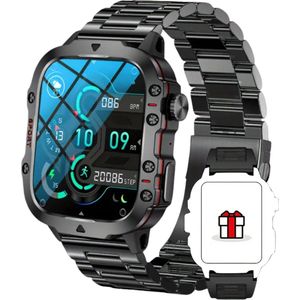 Nivard Smartwatch - Dames - Heren - Slim Horloge - Digitaal - Watch - Zwart