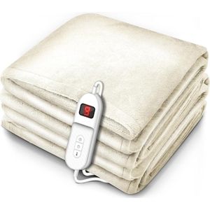 White-Label® Elektrische Deken 2 Persoons - Warmtedeken Elektrisch - Extra Zacht - Crème