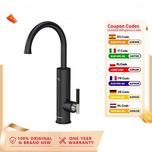 Doorstroomverwarmer - Warmwater dispenser - Warmwaterdispenser - Heetwaterkraan - Heetwater kraan - Doorstromer elektrisch - Besparend - Doorstroomkraan - Buitenkeuken - Camper - Boot - Temperatuur - 220V - Matzwart