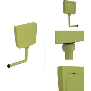 vidaXL Toilet Stortbak - Toilet Stortbakken - Toiletstortbak - Toiletstortbakken - Toiletstortbak met watertoevoer onderin 3/6 L olijfgroen