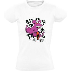 Rat Dames T-shirt | dier | geluid | boor | drilboor | bouwvakker | vloer