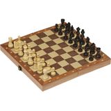 Houten opvouwbaar schaakbord - Speel samen met kinderen en volwassenen - Inclusief schaakstukken - Formaat 30x30 cm