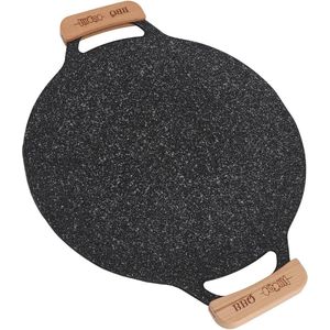 Platte gietijzeren Koreaanse grillpan 11.8 inch - ronde kookplaat met antiaanbaklaag - Comales Para Tortilla's - inductiekookplaat elektrische kooktafel