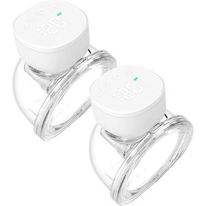 Verkoop Nederland® - 2 Stuks - Draagbare Borst Pomp - Handsfree - Elektrische Borstkolf - 180Ml Opslag - 60Db - Accu duur 1.5uur - Massage Functie - Stille Onzichtbare Borstkolf - 3 Modi 9 Niveaus - Van Zuigkracht - 180Ml Capaciteit - Wit