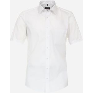 Redmond modern fit overhemd - korte mouw - popeline - wit - Strijkvriendelijk - Boordmaat: 43/44