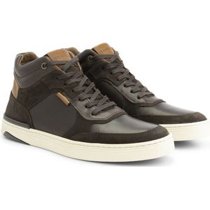 Travelin' Moulton Hoge Heren Sneaker - Leren veterschoenen mannen - Bruin leer - Maat 45