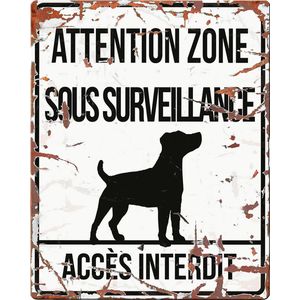 D&d Home - Waakbord - Hond - Warning Sign Square Jack Russel F 20x25cm Wit - 1st