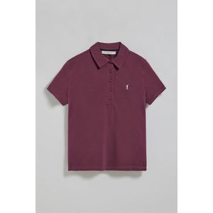 Paarse polo ""Pereira"" met vijf knopen en geborduurd Rigby Go-logo