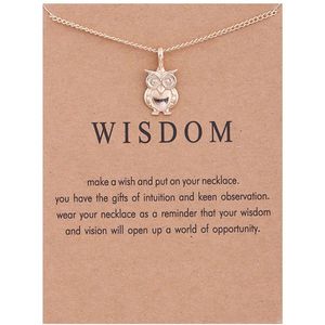 Bixorp Luck Dames Ketting met Gouden Uil - ""Wisdom"" - 45/50cm - Cadeau voor Vrouw - Goudkleurig