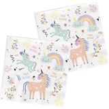 Folat - Servetten Unicorns & Rainbows 33 x 33 cm - 20 stuks