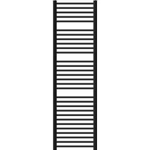 Badkamerradiator Sahara 500x1800 mm zwart mat gebogen met zijaansluiting LuxeBath
