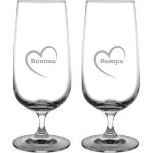 Bierglas op voet gegraveerd - 41cl - Bomma-Bompa-hartje