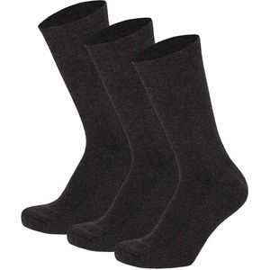 Apollo - Dames sokken - Katoenen sokken met badstof zool - Antraciet - Maat 35/42 - Dames sokken katoen 39 42 - Dames sokken naadloos - Sokken katoen dames