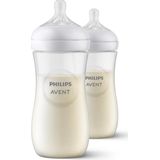 Philips Avent Natural Response Babyfles - 2 Flessen - 330 ml - 3+ maanden - Snelheid 4-speen - SCY906/02