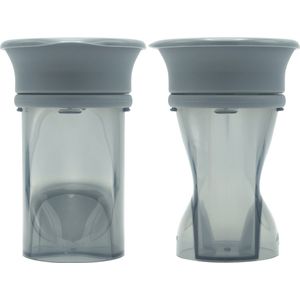 Difrax 360 graden drinkbeker 250 ml - Stone/Grijs - 2 stuks