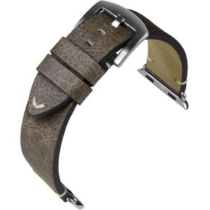 EULIT horlogeband voor Apple Watch - leer - 24 mm - grijs - metalen gesp