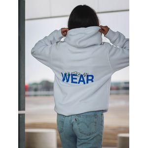 Hoodie - Wurban Wear basic - Wurban Wear | Casual | Hoodie | Unisex hoodie | Streetwear | Y2K | Gym | Gewichten | Hip hop | Urban fashion | Skateboard | Wit & Blauw