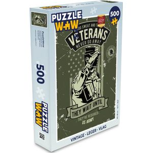 Puzzel Vintage - Leger - Vlag - Legpuzzel - Puzzel 500 stukjes