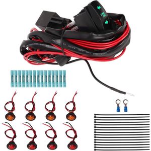 Turn Kit 40ft Harnas 12V 40A Knipperrelais Universele Tuimelschakelaar Street Juridische Kit voor Kan Am Motorfiets Licht Kit 15 Diode Plug and Play (Verticale Groene Turn .