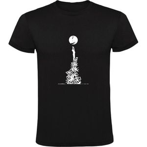 De maan aanraken Heren t-shirt | close | ruimte | space | astronaut | Zwart