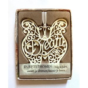 H&&H Inspirerende woorden hanger ""Dream"" Gift in Bloemvorm