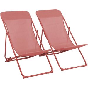 sweeek - Set van 2 opvouwbare livorno stoelen van aluminium / textilene, verschillende kleuren, 83 x 88 x 95 cm