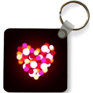 Sleutelhanger - Licht - Hart - Neon - Plastic - Rond - Uitdeelcadeautjes