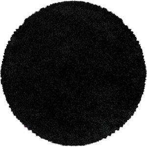 Sydney Shaggy vloerkleed hoogpolig rond Ø 160cm zwart