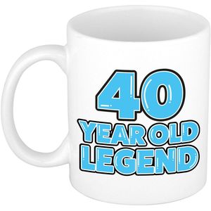 Bellatio Decorations Verjaardag cadeau mok 40 jaar - al zo oud - legende - blauw - 300 ml - keramiek