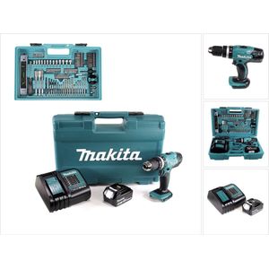 Makita DHP453FX12 18V Li-Ion accuboormachine met klopfunctie - 3.0Ah accu - 101-delige accessoireset