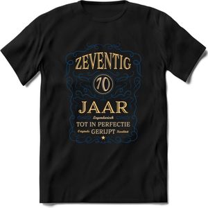 70 Jaar Legendarisch Gerijpt T-Shirt | Royal Blue - Ivoor | Grappig Verjaardag en Feest Cadeau Shirt | Dames - Heren - Unisex | Tshirt Kleding Kado | - Zwart - L