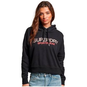 Superdry Sportswear Logo Boxy Hoodie Zwart 2XS Vrouw