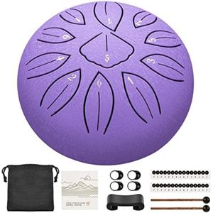 Steel Tongue Drum - Handpan Drum - Hangdrum - ( 15cm 11 Tone/Lavendel paars )